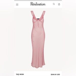 Réalisation par Heidi dress in rouge gingham. Size xxs.